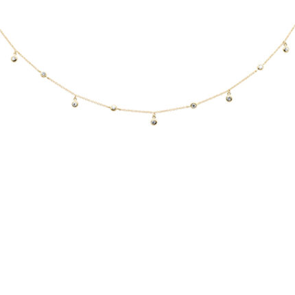 <span>DIAMOND CLOSEOUT! </span>.43ct G SI 14K Yellow Gold Diamond Diamond By the Yard Pendant Necklace 18"